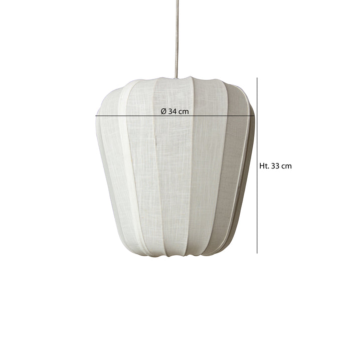 Suspension Alba en coton blanc et métal D 34 cm