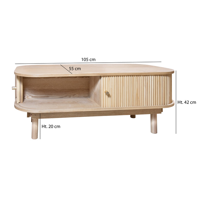 Table basse Hector deux portes en bois