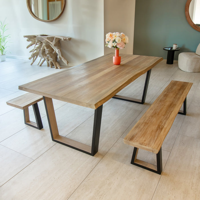 Table Hera en bois de pin et acacia 200 cm