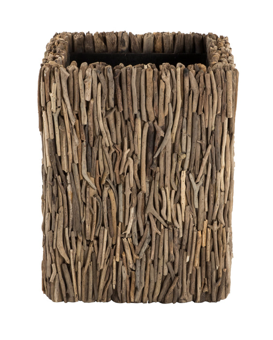 Cache pot en bois flotté flots perdus 48x48x60 cm