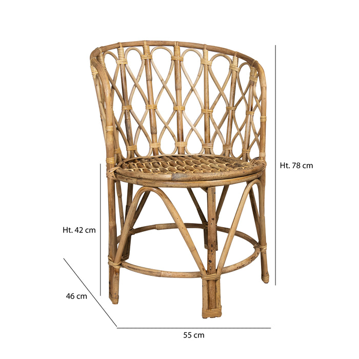 Fauteuil Katavi en rotin tressé et coussin en coton