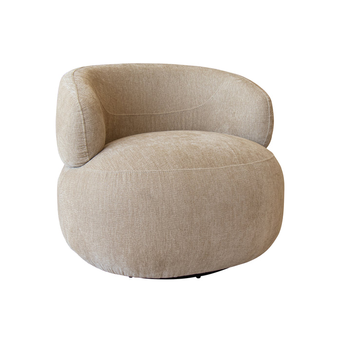 Fauteuil pivotant Glove en velours texturé beige