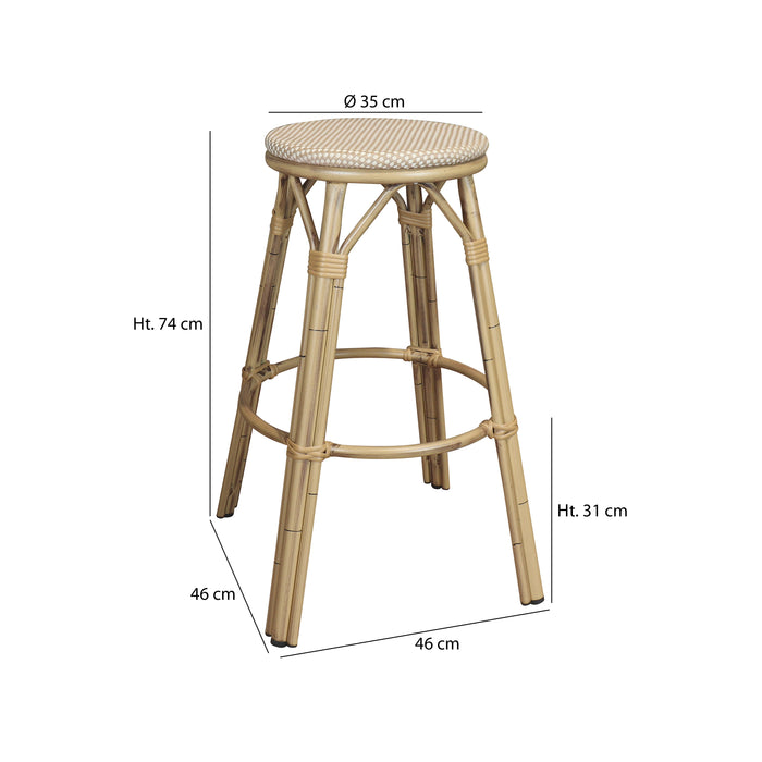 Lot de 2 tabourets de bar extérieurs en textilène Amalfi