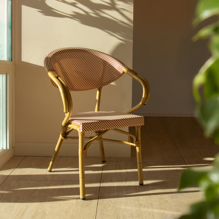 Lot de 2 fauteuils de table en textilène rouge Amalfi