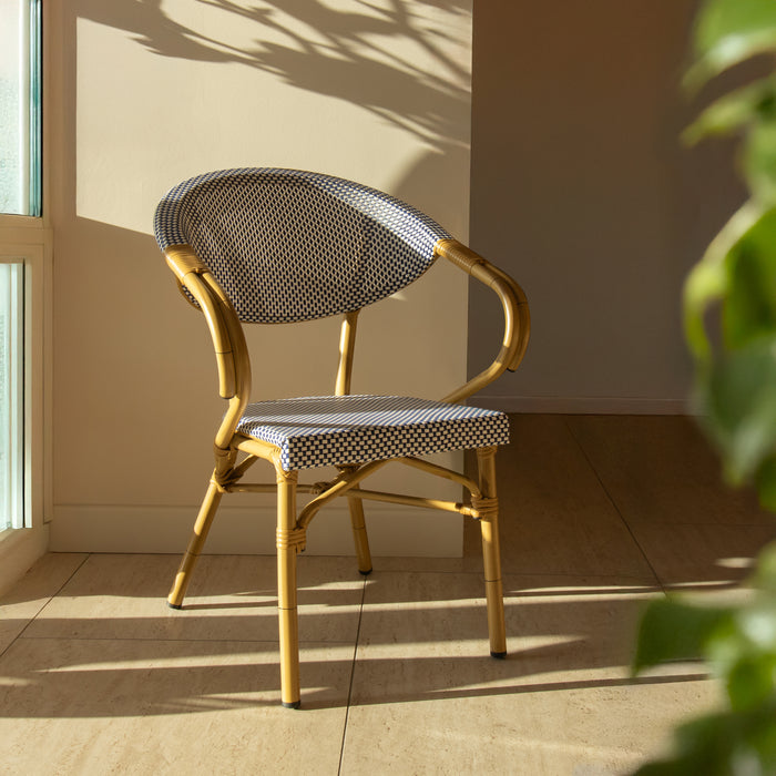 Lot de 2 fauteuils de table en textilène bleu Amalfi