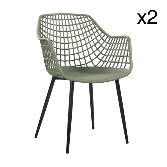 Lot de 2 fauteuils de table interieur Bradley kaki