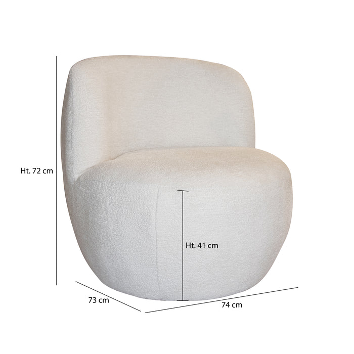 Fauteuil Malo en tissu bouclette beige