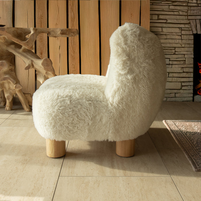 Fauteuil Artic en fourrure synthétique blanc