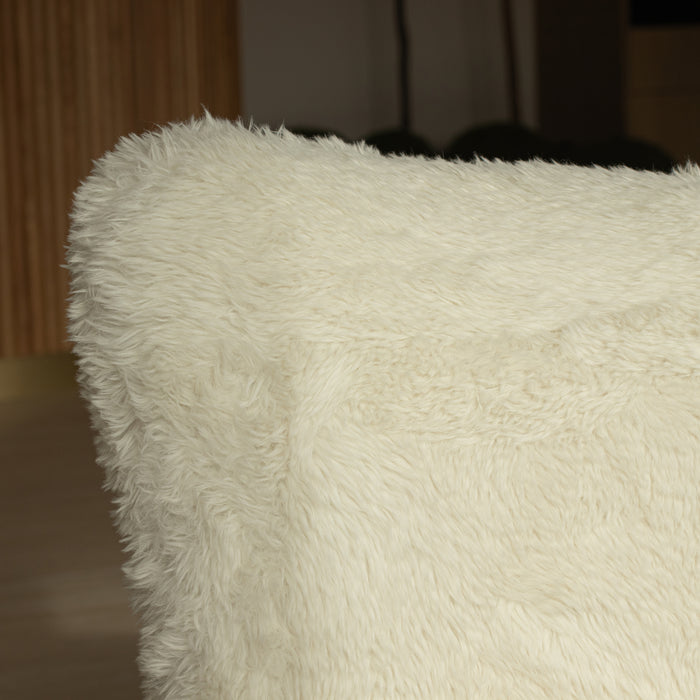 Fauteuil Artic en fourrure synthétique blanc