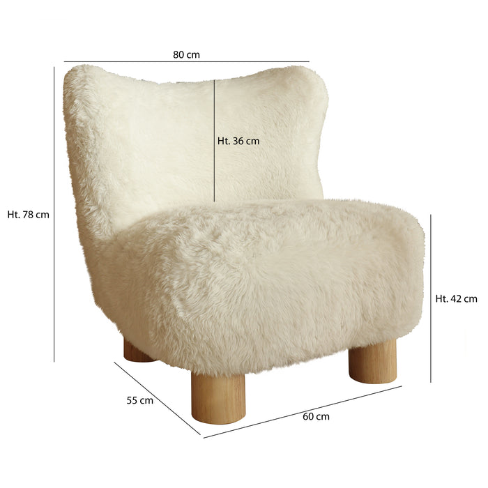 Fauteuil Artic en fourrure synthétique blanc