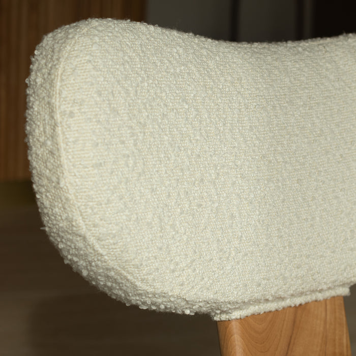 Fauteuil Hella en tissu bouclette blanc