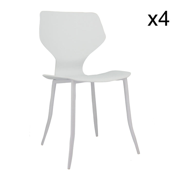 Lot de 4 chaises Gabby extérieur blanc mat