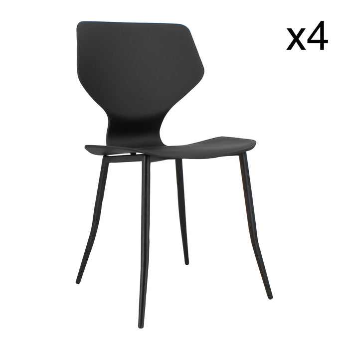 Lot de 4 chaises Gabby extérieur noir mat