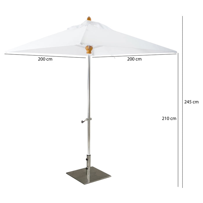 Parasol en aluminium et toile blanc Comète 200 x 200 cm