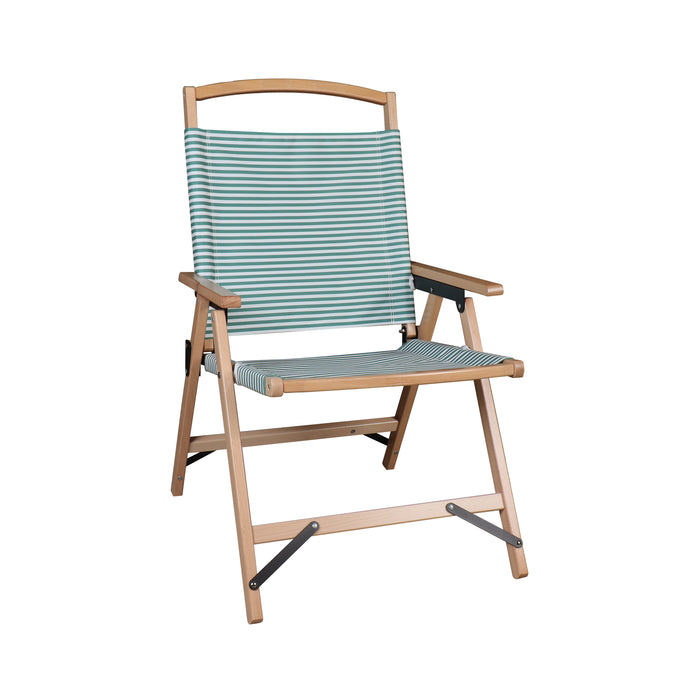 Chaise de plage Playa en bois de hêtre naturel et polyester vert