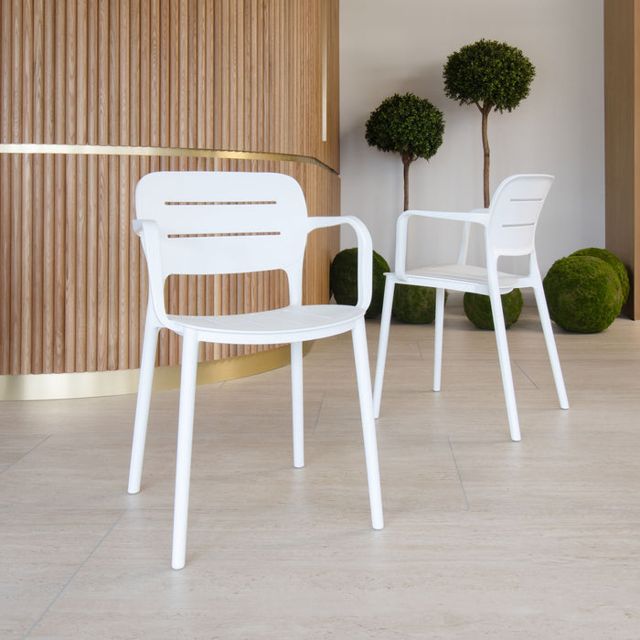 Lot de 4 chaises de table extérieures blanc Sunset