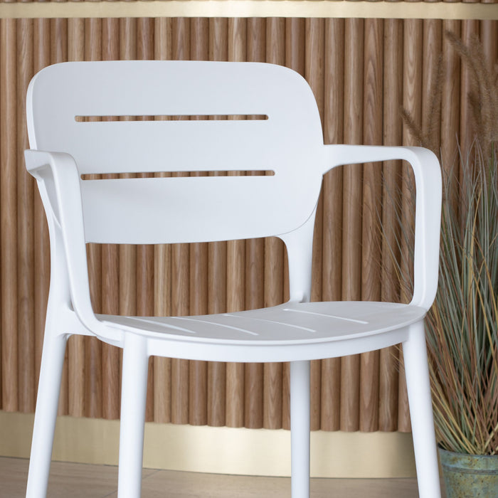 Lot de 4 chaises de table extérieures blanc Sunset