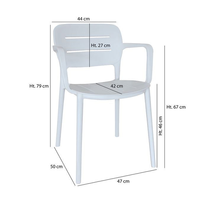 Lot de 4 chaises de table extérieures blanc Sunset