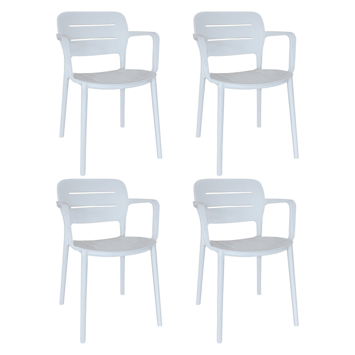 Lot de 4 chaises de table extérieures blanc Sunset