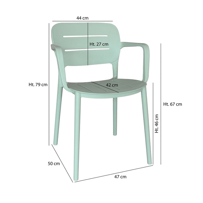 Lot de 4 chaises de table vert Sunset