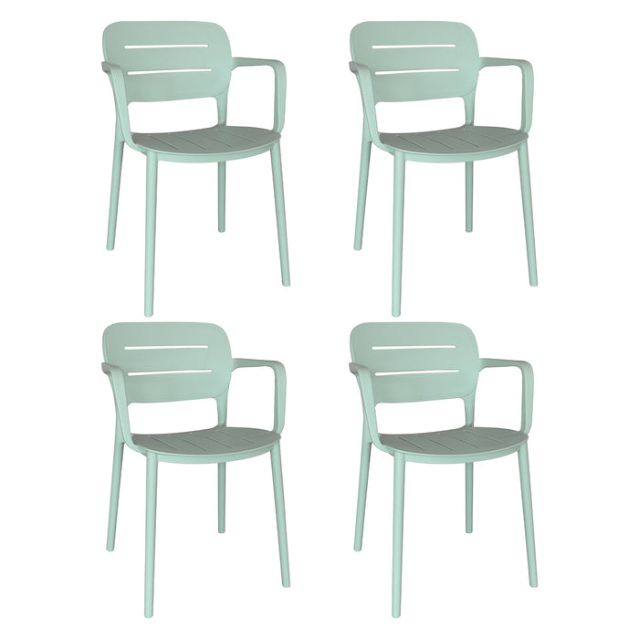 Lot de 4 chaises de table extérieur vert Sunset