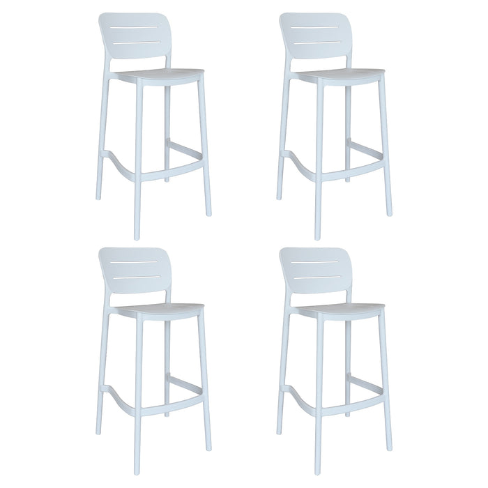 Lot de 4 tabourets de bar extérieur blanc Sunset