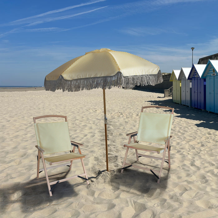 Ensemble chaise et parasol jaune Playa