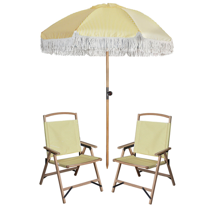 Ensemble chaise et parasol jaune Playa