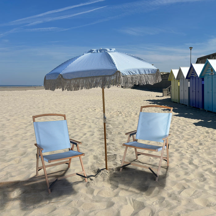 Ensemble chaise et parasol bleu Playa