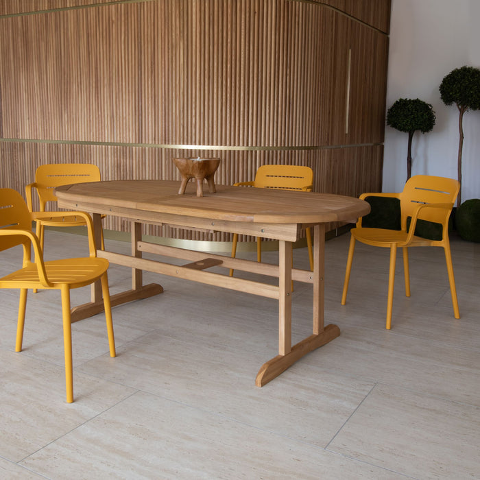 Ensemble table et 8 fauteuils de table jaune Sumset