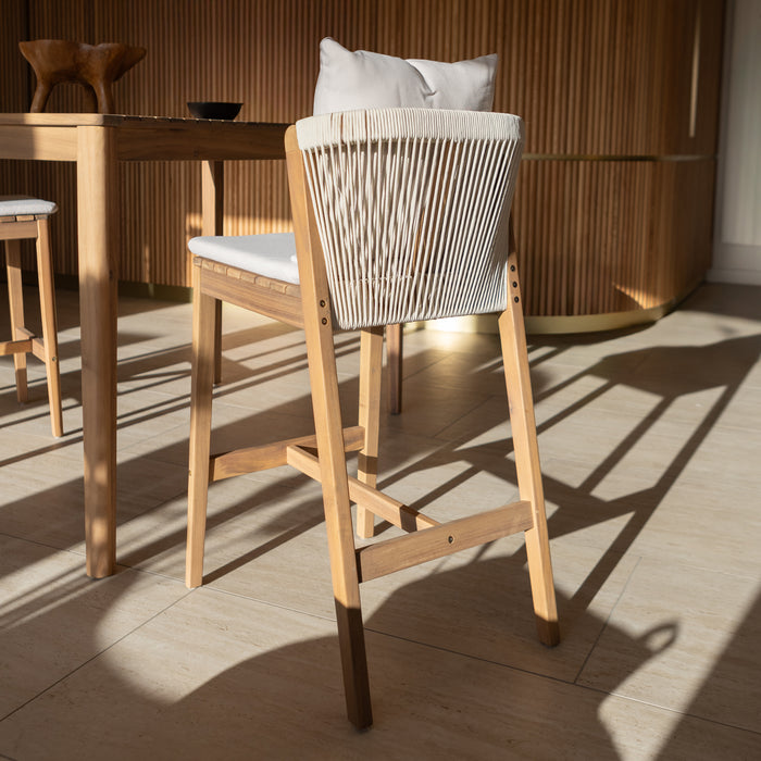 Ensemble Fidji table haute et 2 chaises en bois d'acacia